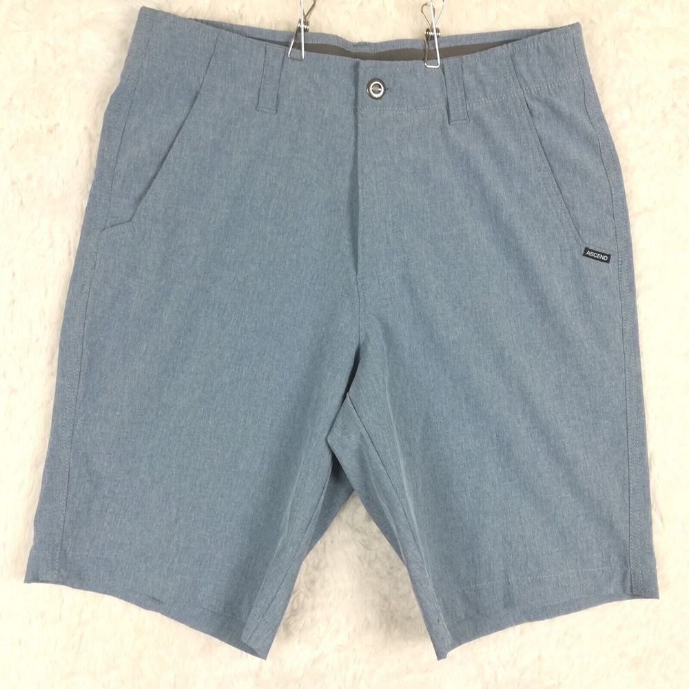 Ascend Mens Trail 10"‎ Inseam Outdoor Blue Heather Stretch Waistband 32